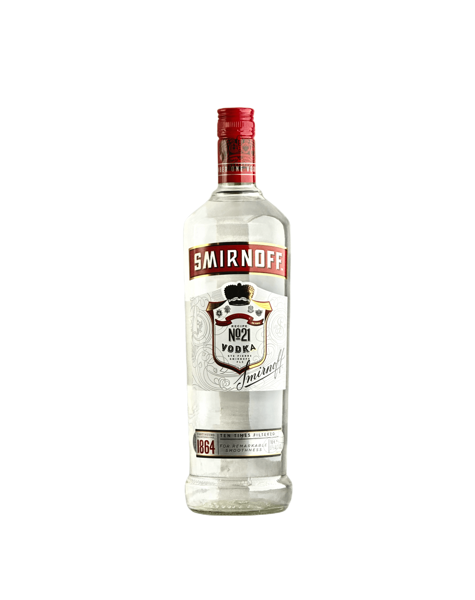 1L LIQUOR Smirnoff CG 21 Label No Vodka Red |